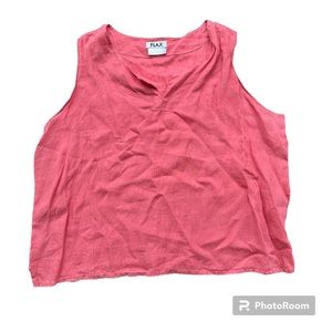FINAL REDUCTION.  CLOSET CLOSING Flax 100% Linen Salmon Pink Tank Top 3X